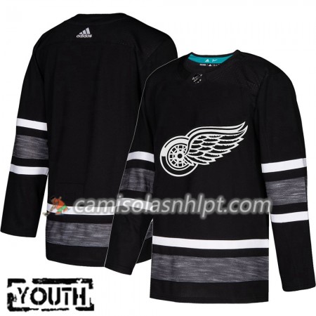 Camisola Detroit Red Wings Blank 2019 All-Star Adidas Preto Authentic - Criança